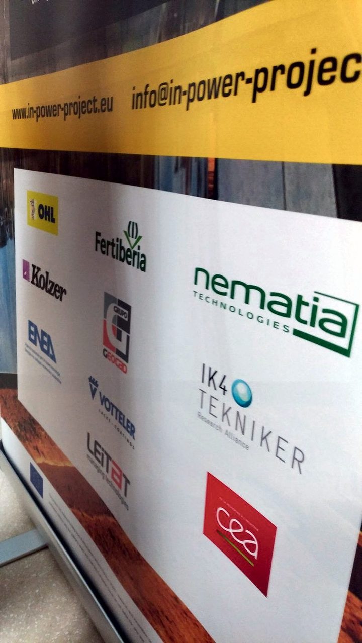 IN-POWER roll-up with the logos of the consortium partners, including Nematia’s